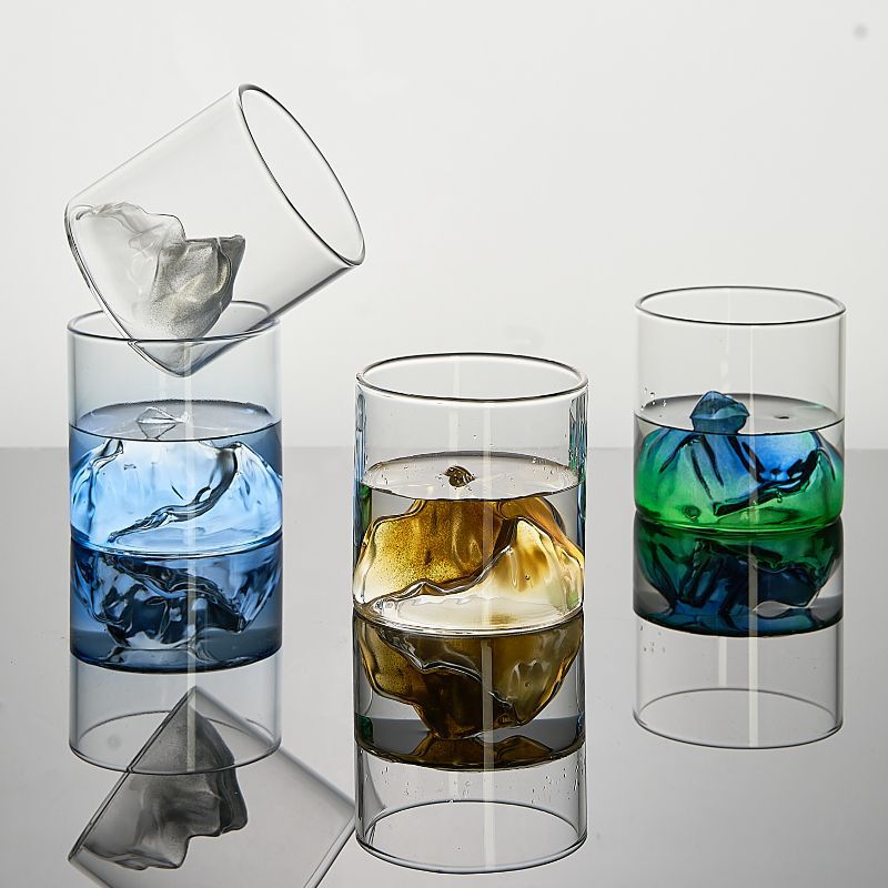 Yamazaki Home Bathroom Storage - Corlor Mountain Glass Transparent Glass Coffee