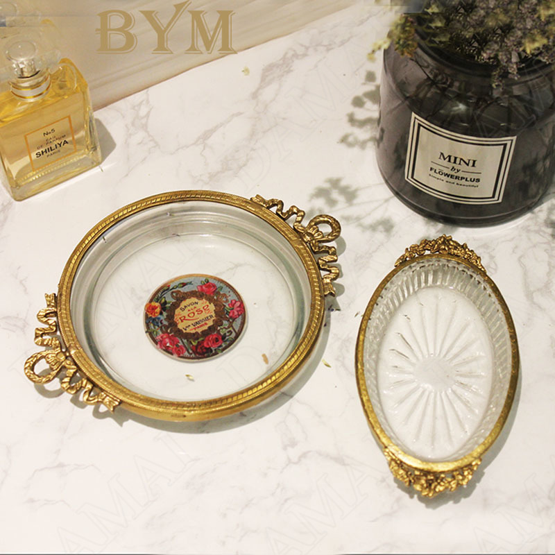 Glass Soap Dish - European Glass Storage Tray Retro Relief