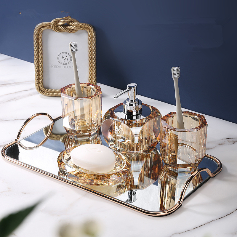 Glass Soap Dish - Bathroom Set Crystal Glass Liquid Soap