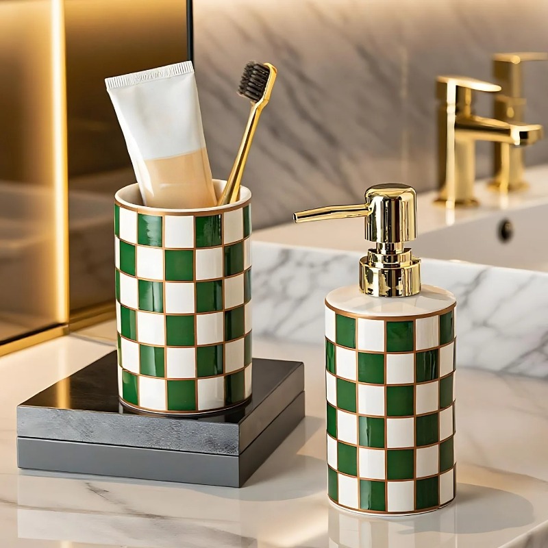 Zara Home Bathroom - Luxury Cylindrical Ceramic Lotion Bottle with