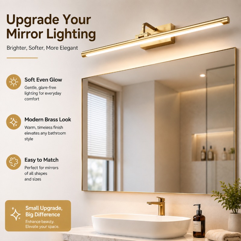 Home Bathroom Cabinets - 40cm 55cm 70cm Vintage LED Vanity