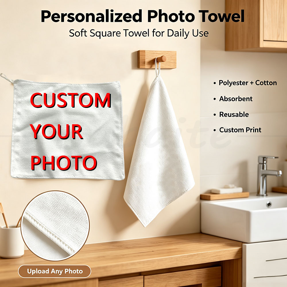 Home Bathroom Images - Custom Photo Square Towel Hand Towel