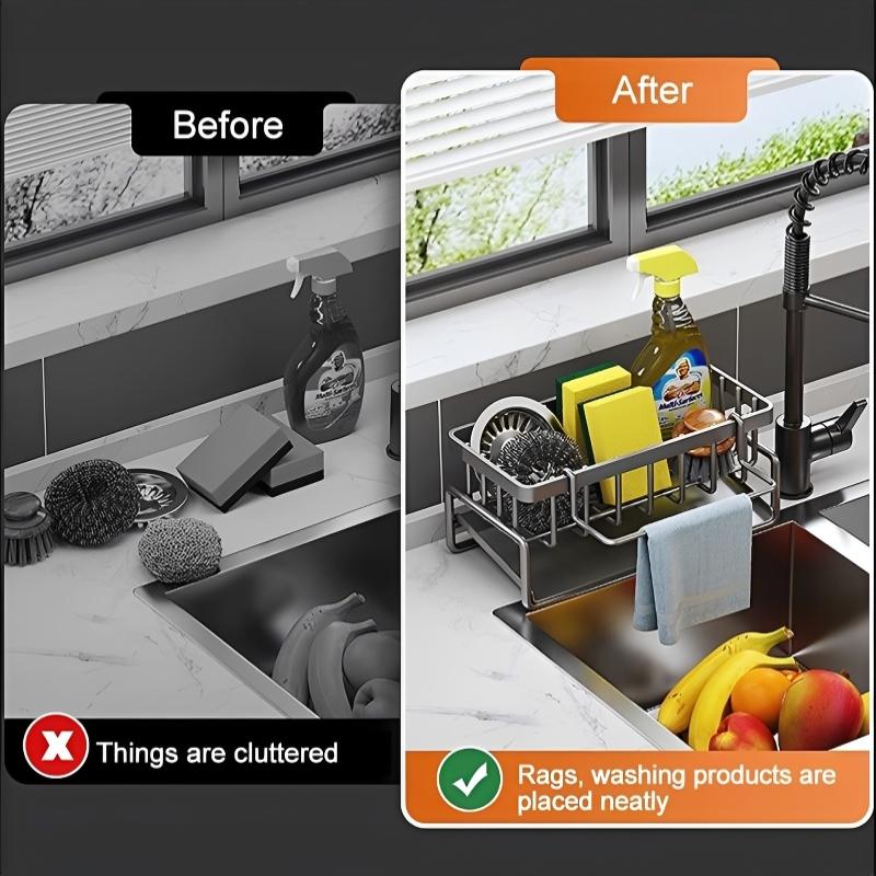 Sponge Drainer Rack With Towel - Tiny Home Bathroom Kitchen 评论和价格