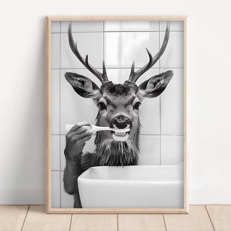 Black-and-white funny bathroom - Home Bathroom Images 评论和价格