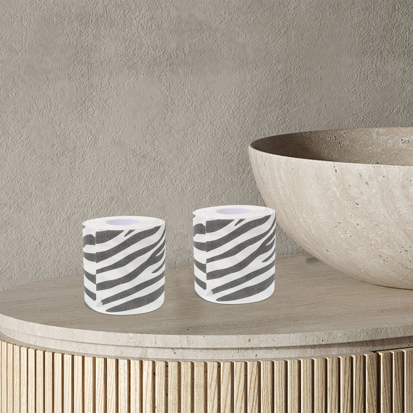 2Pcs Zebra Print Toilet Paper  - Home Bathroom Toilet 评论和价格