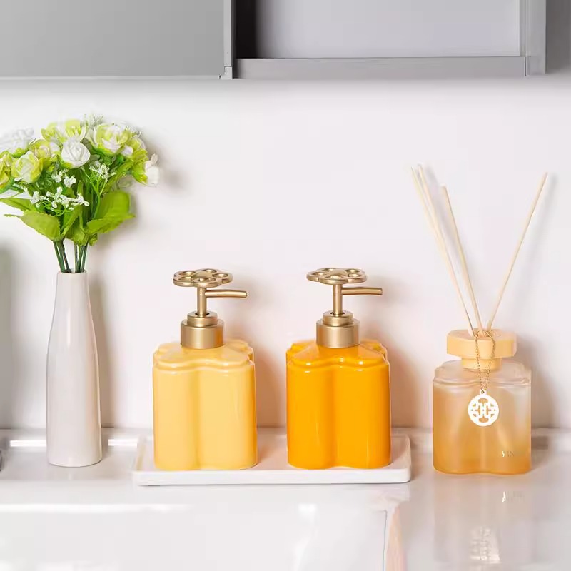 Modern Orange Floral Ceramic L - Zara Home Bathroom 评论和价格