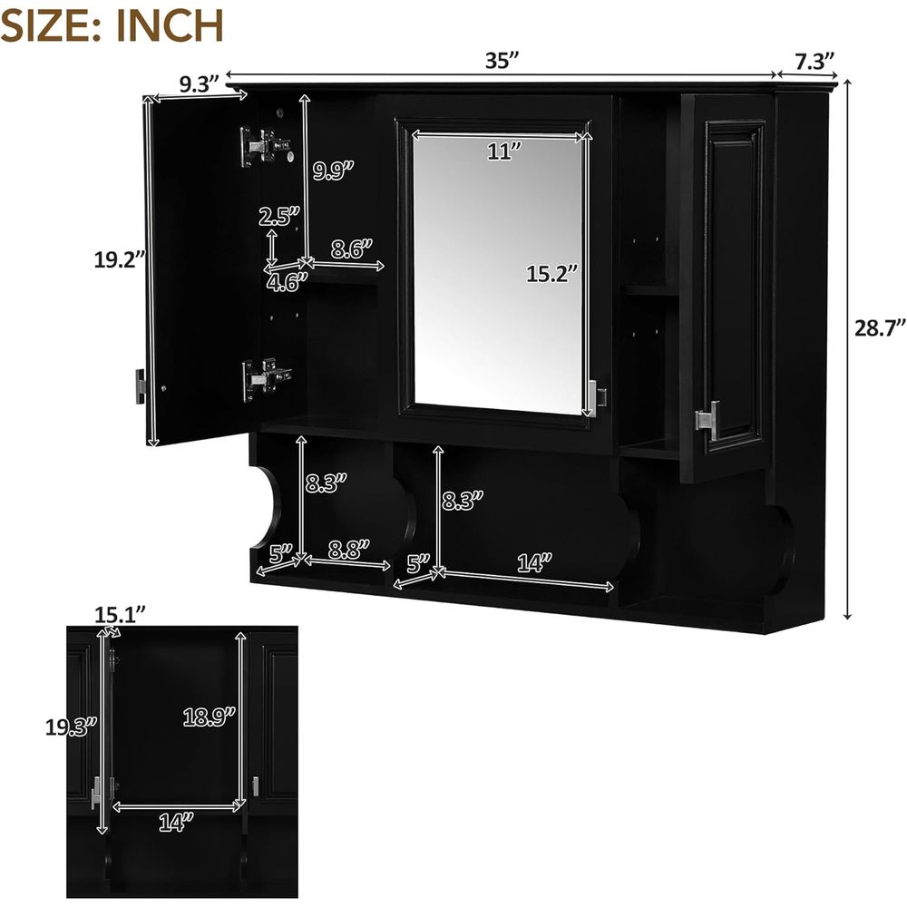 Bathroom Wall Cabinet with Mir - Home Bathroom Cabinets 评论和价格