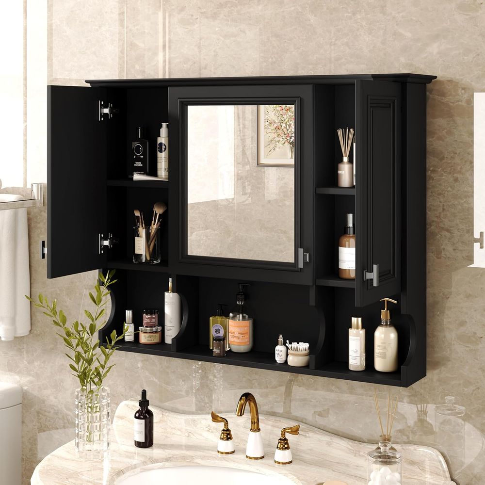Bathroom Wall Cabinet with Mir - Home Bathroom Cabinets 评论和价格
