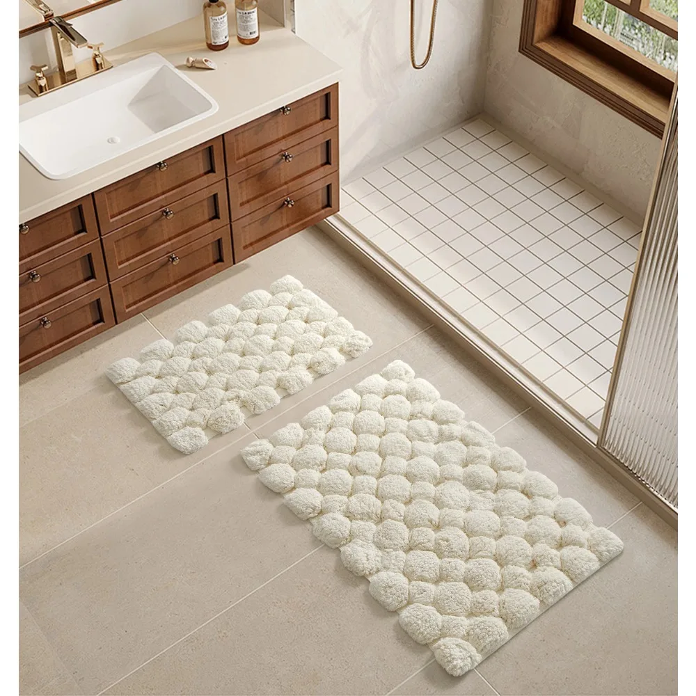 Ivory 2-Piece Cotton Bath Rug  - Zara Home Bathroom Mat 评论和价格