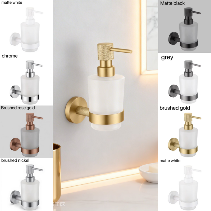 Brushed Nickel Brass Knurled W - Glass Soap Dish 评论和价格