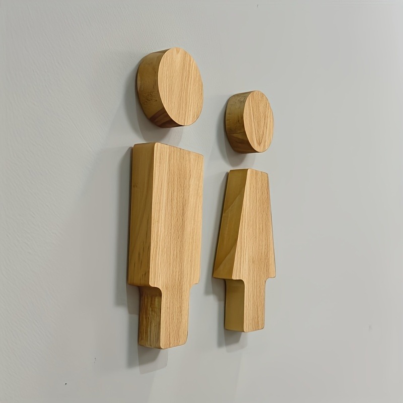 2PCS Wooden Bathroom Sign for  - Home Bathroom Equipment 评论和价格