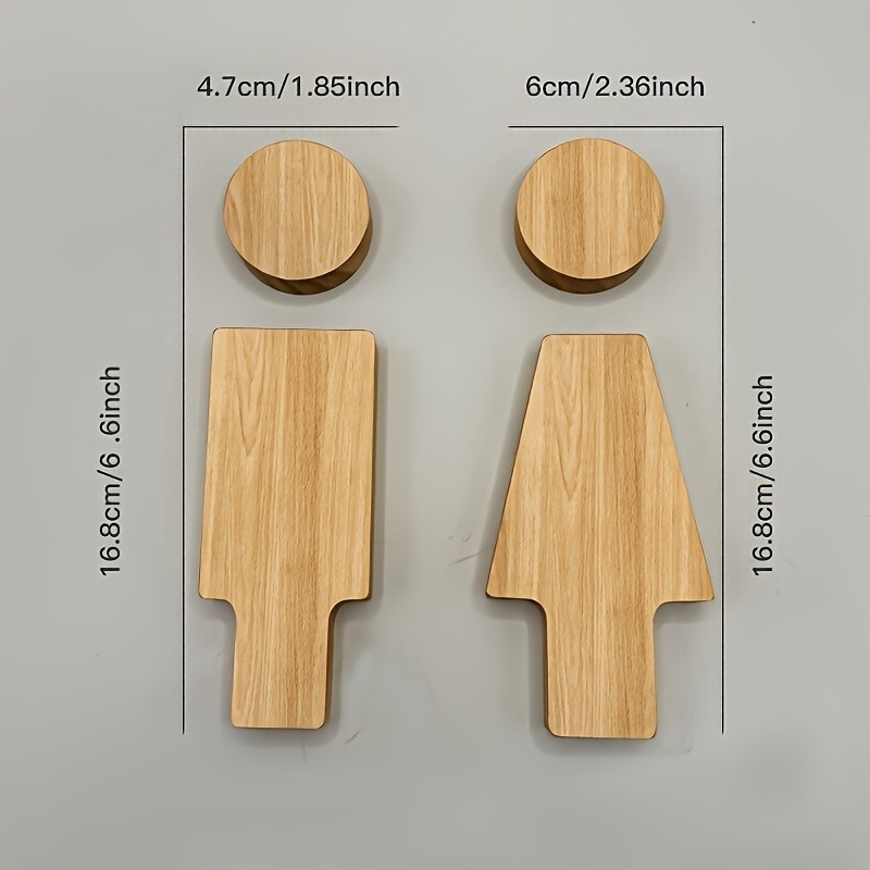 2PCS Wooden Bathroom Sign for  - Home Bathroom Equipment 评论和价格