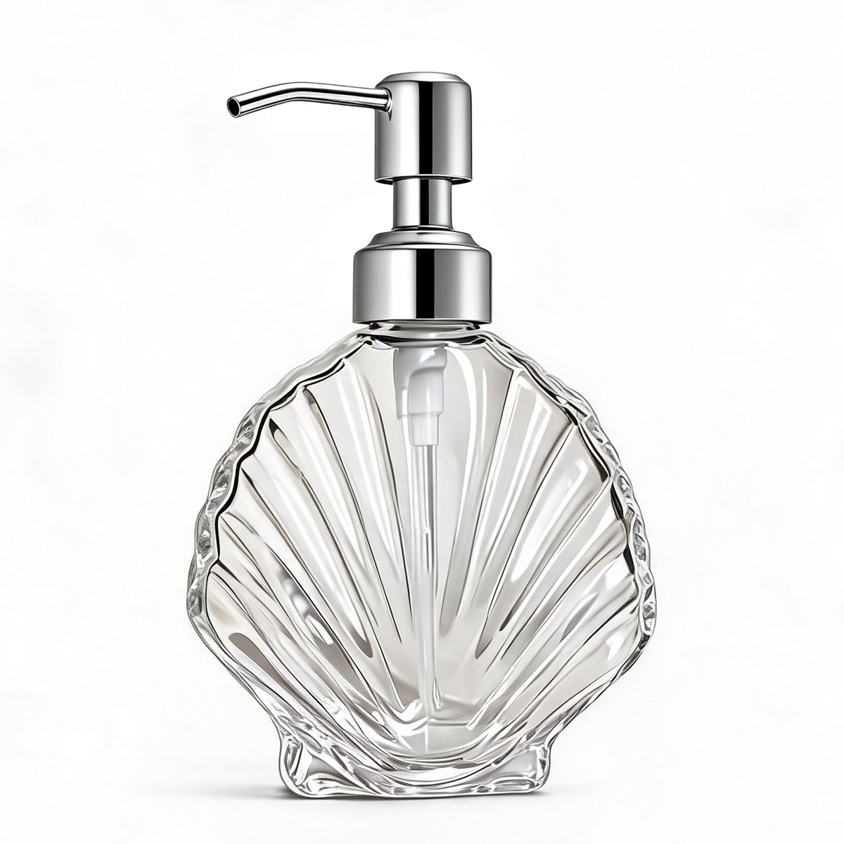 Decorative Seashell Glass Soap - Home Bathroom Soap Dispenser 评论和价格