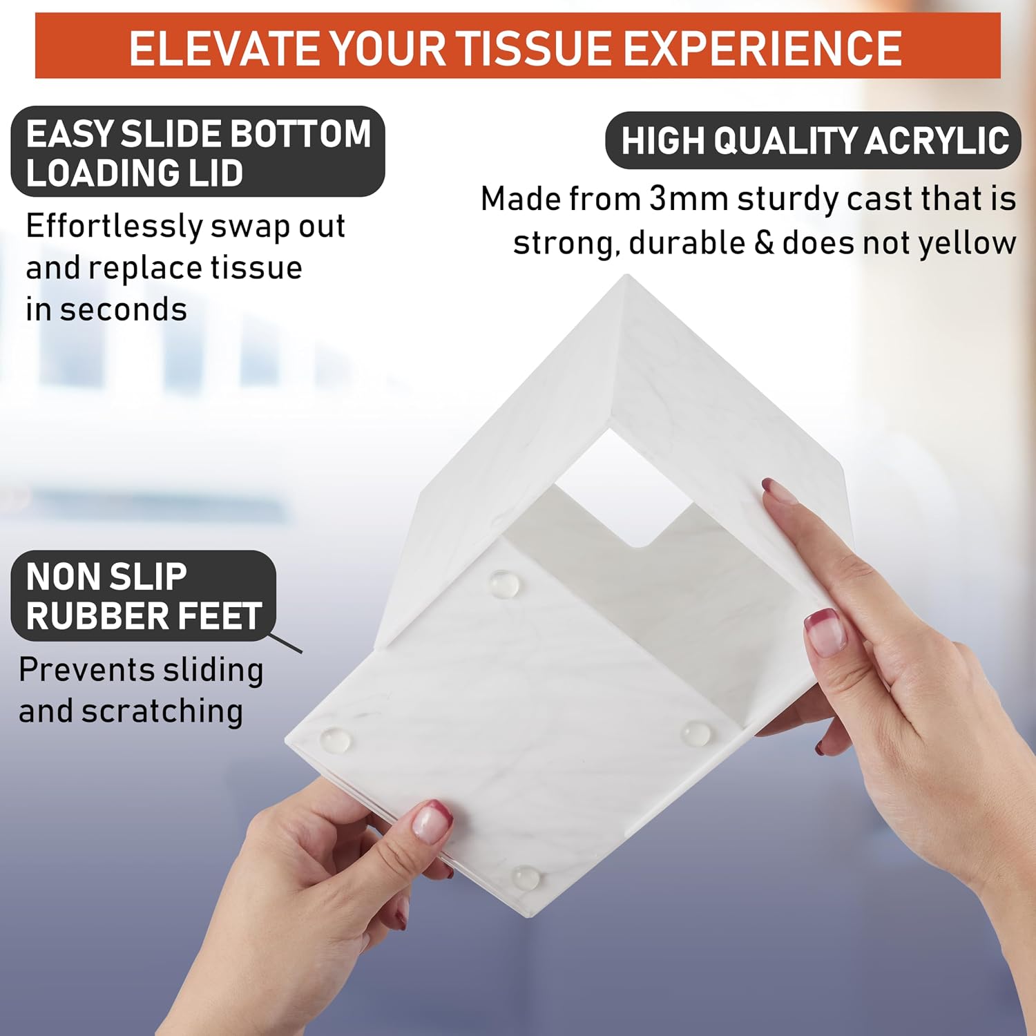 Acrylic Tissue Box Holder Squa - Home Bathroom Images 评论和价格