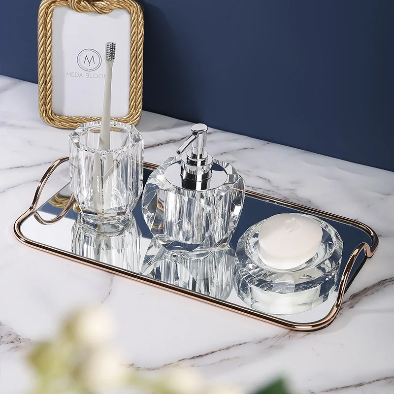 Bathroom Set Crystal Glass Liq - Glass Soap Dish 评论和价格
