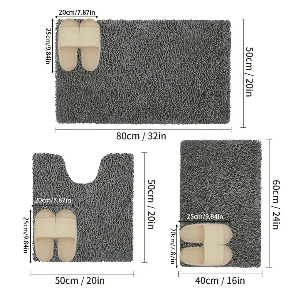 3PCS/set Absorbent Mat for Bat - Japan Bathroom.Home 评论和价格