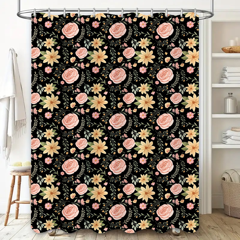 Black White Patterned Shower C - Home Bathroom Remodel 评论和价格