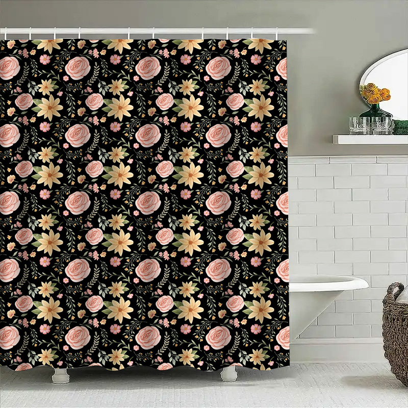 Black White Patterned Shower C - Home Bathroom Remodel 评论和价格