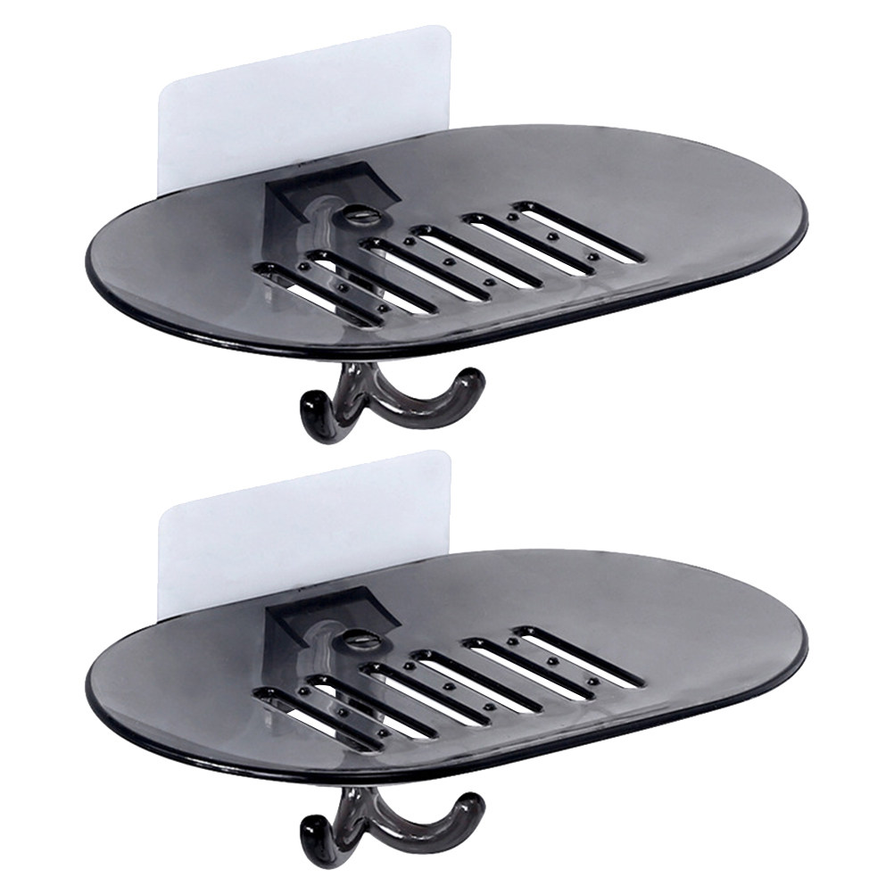 2Pcs Adhesive Free Suction Soa - Glass Soap Dish 评论和价格