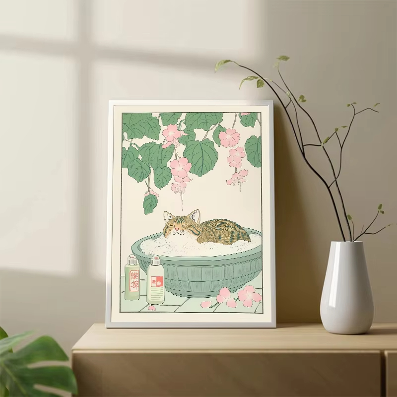 Frameless Cat in the Bathtub J - Home Bathroom Toilet 评论和价格