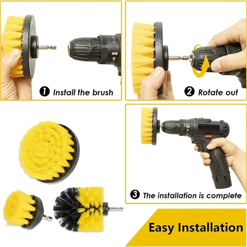 3 pcs/set drill brush set powe - Home Bathroom Cleaning Kit 评论和价格