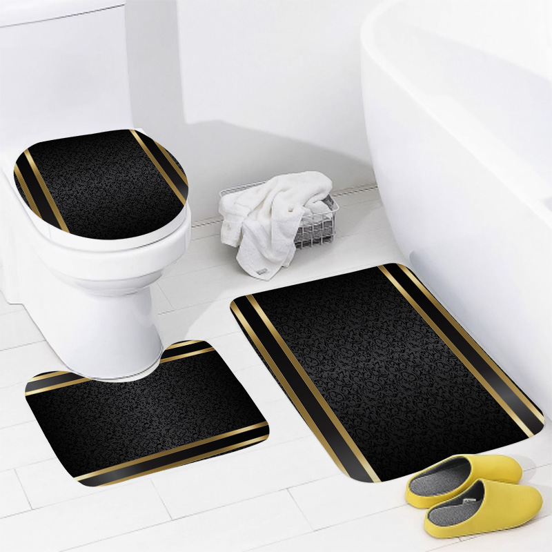 Luxury Black & Gold Bathroom S - Zara Home Bathroom Mat 评论和价格
