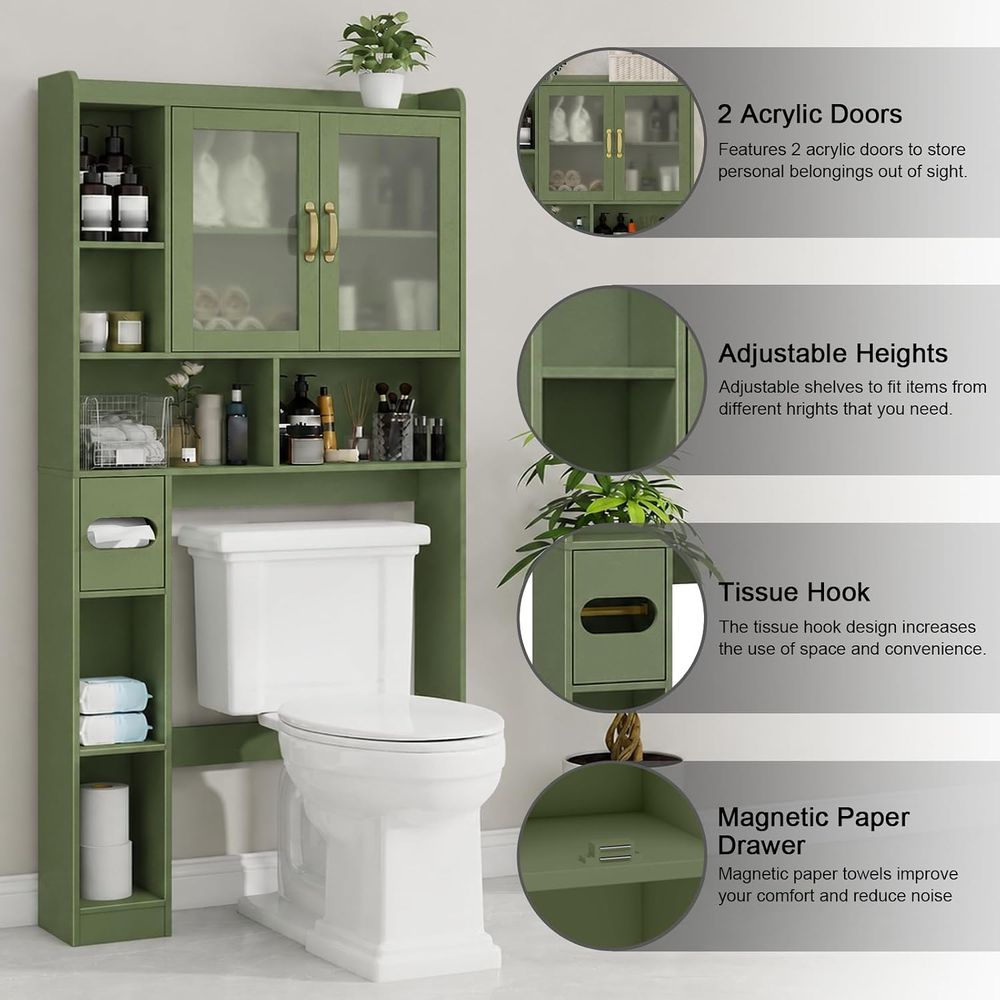 Space-Saving Acrylic Over-the- - Home Bathroom Toilet 评论和价格