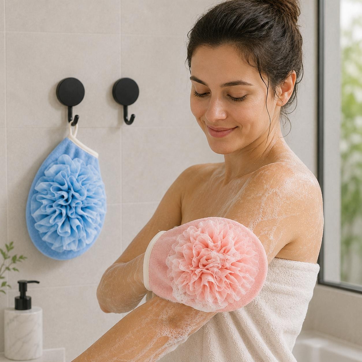 2 Pairs of Bath Gloves + 2 Hoo - Home Bathroom Cleaning Kit 评论和价格