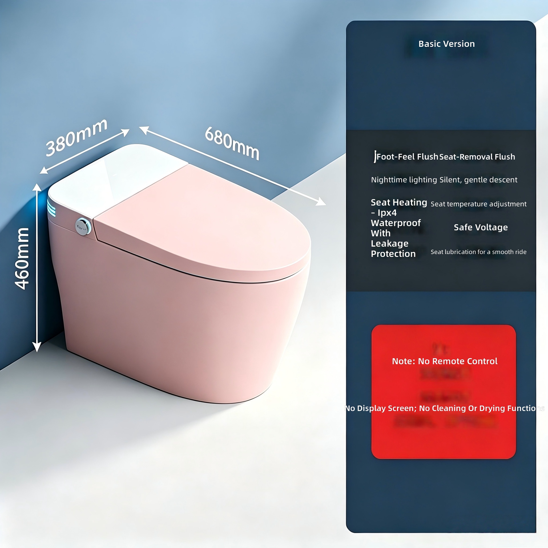 Smart Toilet, Pink, All-in-1 A - Home Bathroom Toilet 评论和价格