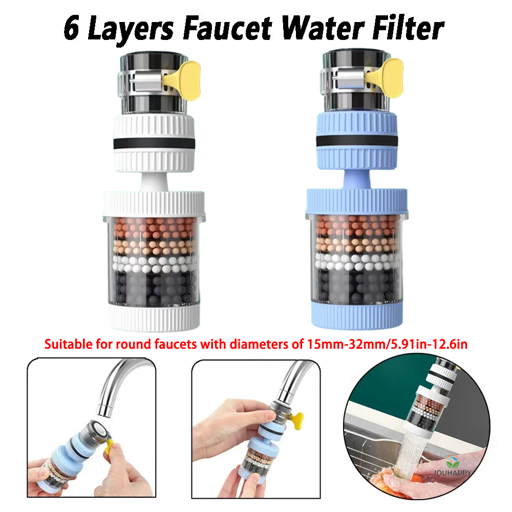 6 Layers Faucet Water Filter U - Home Bathroom Shower 评论和价格