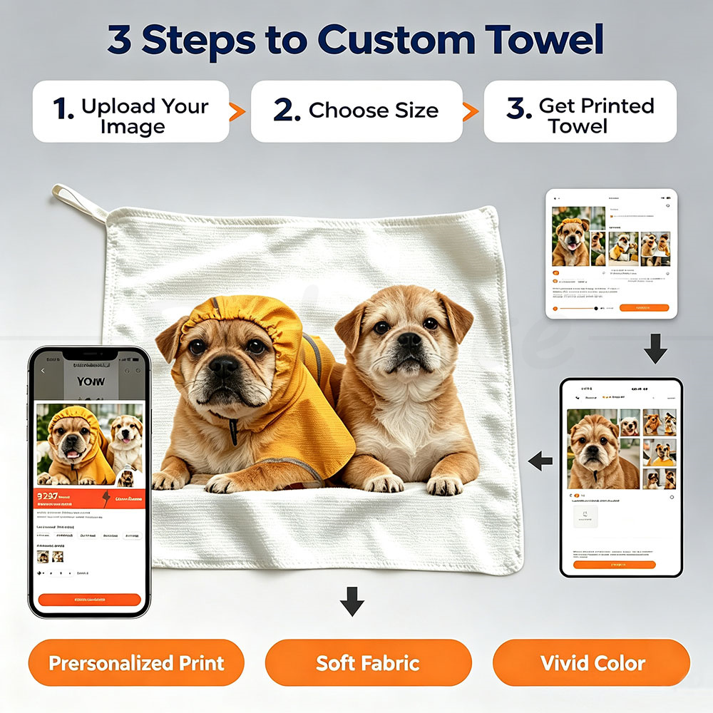 Custom Photo Square Towel Hand - Home Bathroom Images 评论和价格